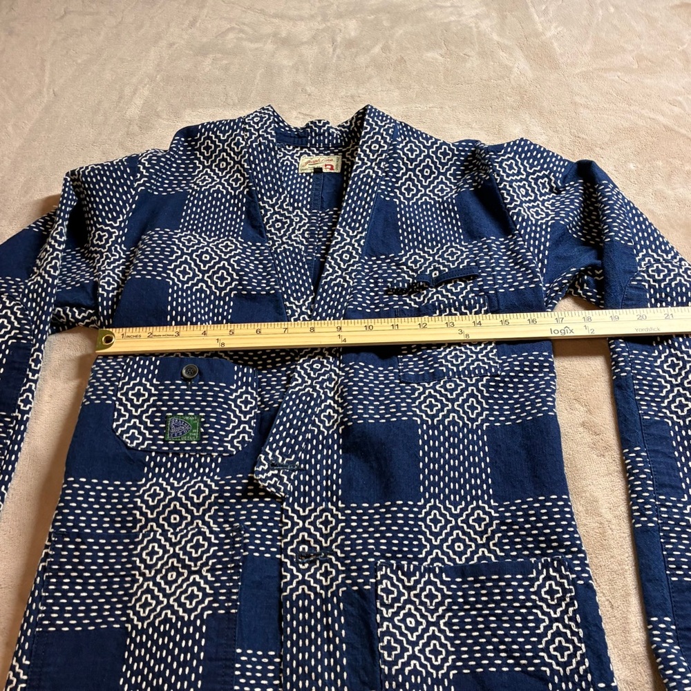 Graph Zero Indigo Sashiko Patchwork Workwear Jack… - image 7